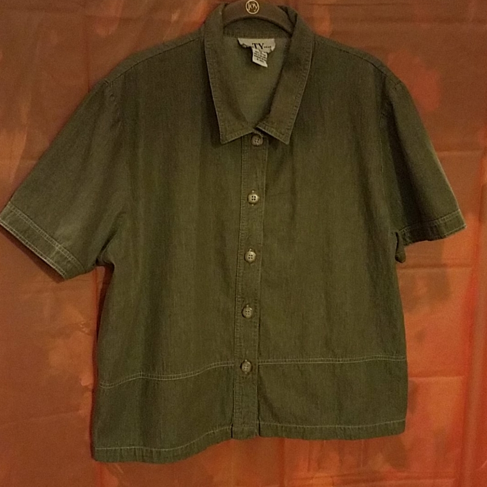 Olive Denim Shirt